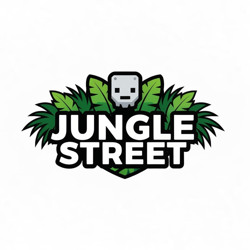 a fivem server logo the name Jungle Street make it winth jungle vibe and green colours ande be small because it wont match