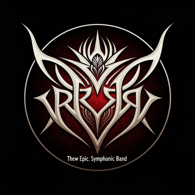 Please, make me a logo about my new epic, symphonic band. The style: epic, dark, a lot of deep colors.