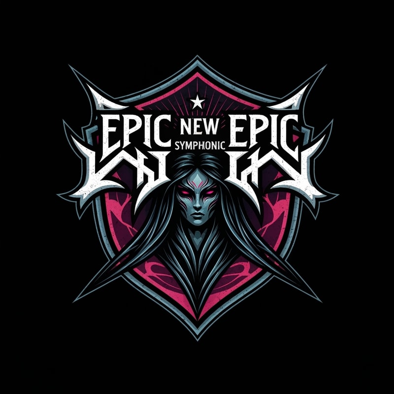 Please, make me a logo about my new epic, symphonic band. The style: epic, dark, a lot of deep colors.
