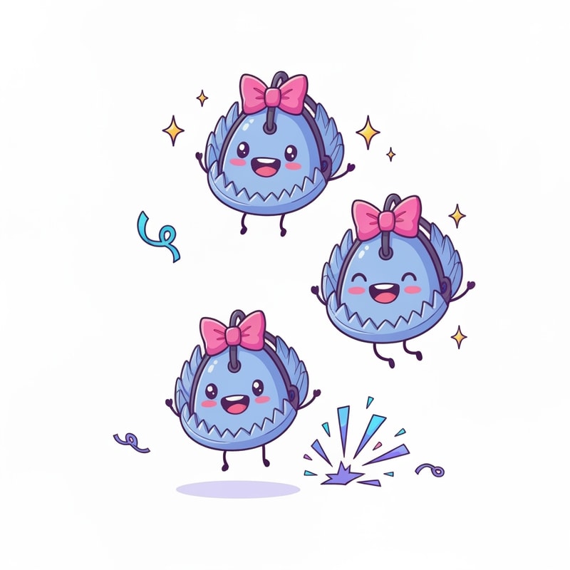 "Cartoon-style Twitch subscription alert, bright and colorful in the exact same friendly art style as default Twitch gift alerts. Replace all gift boxes with cute, chibi-style New World bear traps. The traps have big, happy smiling faces and are wrapped like presents with bows. They bounce on screen with celebratory sparkles and confetti explosions in azoth blue and purple. Clean vector art, white background, joyful and vibrant animation."