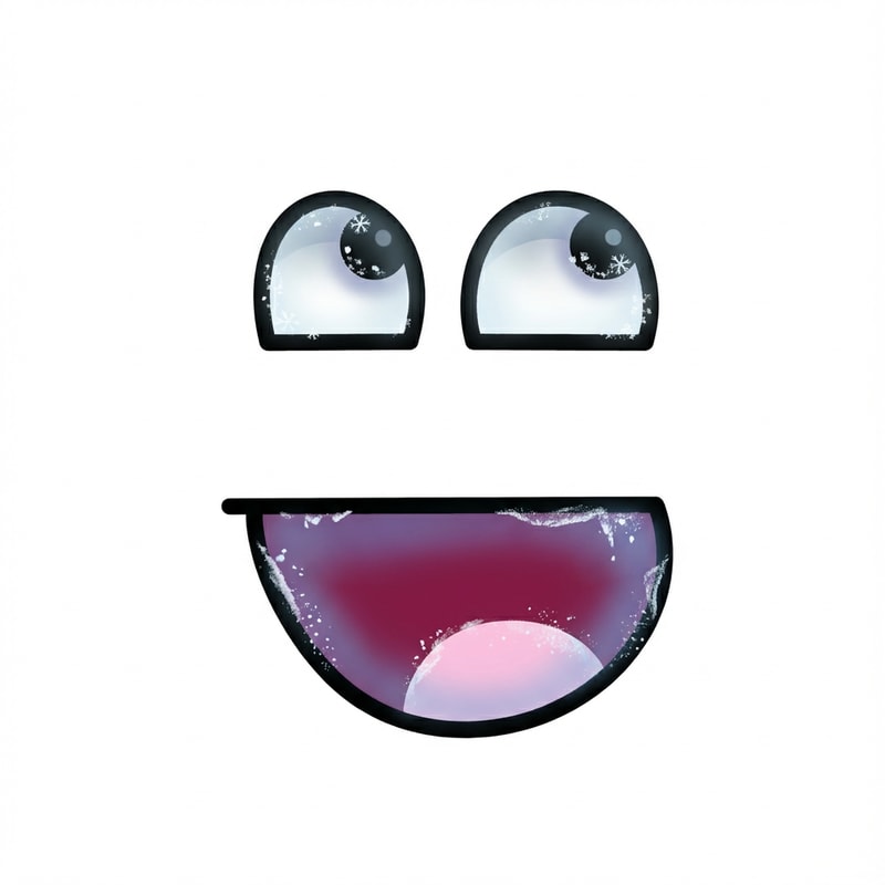 Apply frostbite effects to the facial features. Add subtle frostbite effects like cold discoloration on the eyes and mouth while keeping their exact positions unchanged. do not recolor the entire face uniformly, DO NOT ADD A circular border. Preserve the original background and vector structure. add minamalistic features that make people think the face has frostbite not extreme levels of frosbite that glaring obvious, think minimalistic frostbite effect. make the background white, do not edit the background. redraw the face. DO NOT add over the top modifications.