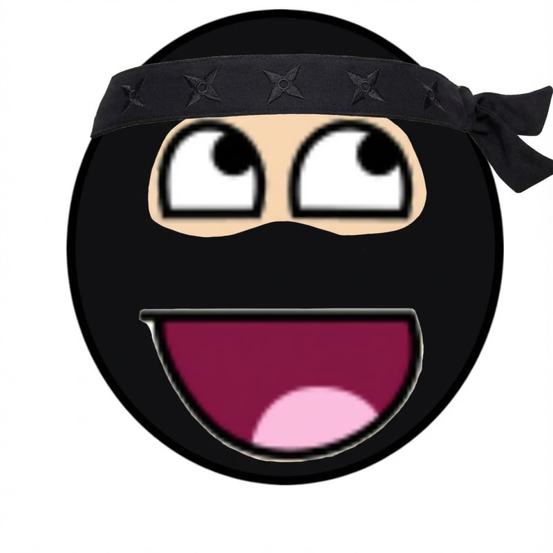make this face look like a ninja do not ALTER THE MOUTH SHAPE
