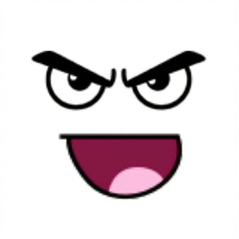 make this face look slightly angry and change absolutely nothing else do not ALTER THE MOUTH SHAPE