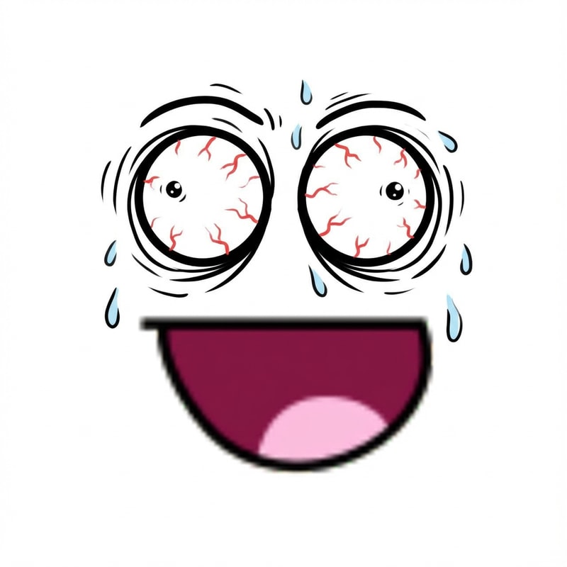 make this face look overstimulated DO NOT ALTER THE MOUTH SHAPE make the background pure white