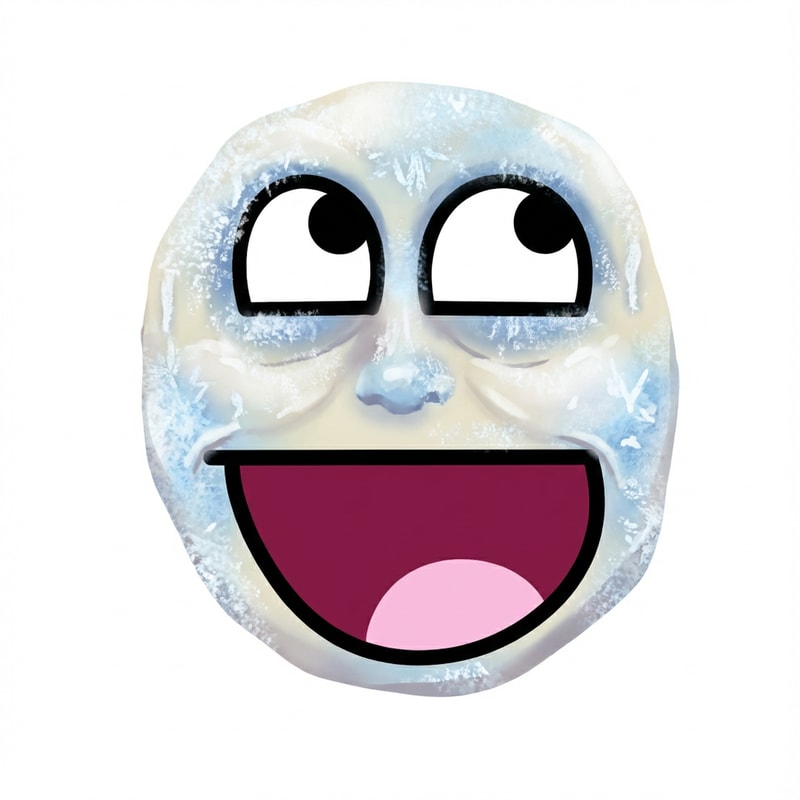 make this face look frostbitten DO NOT ALTER THE MOUTH SHAPE make the background pure white