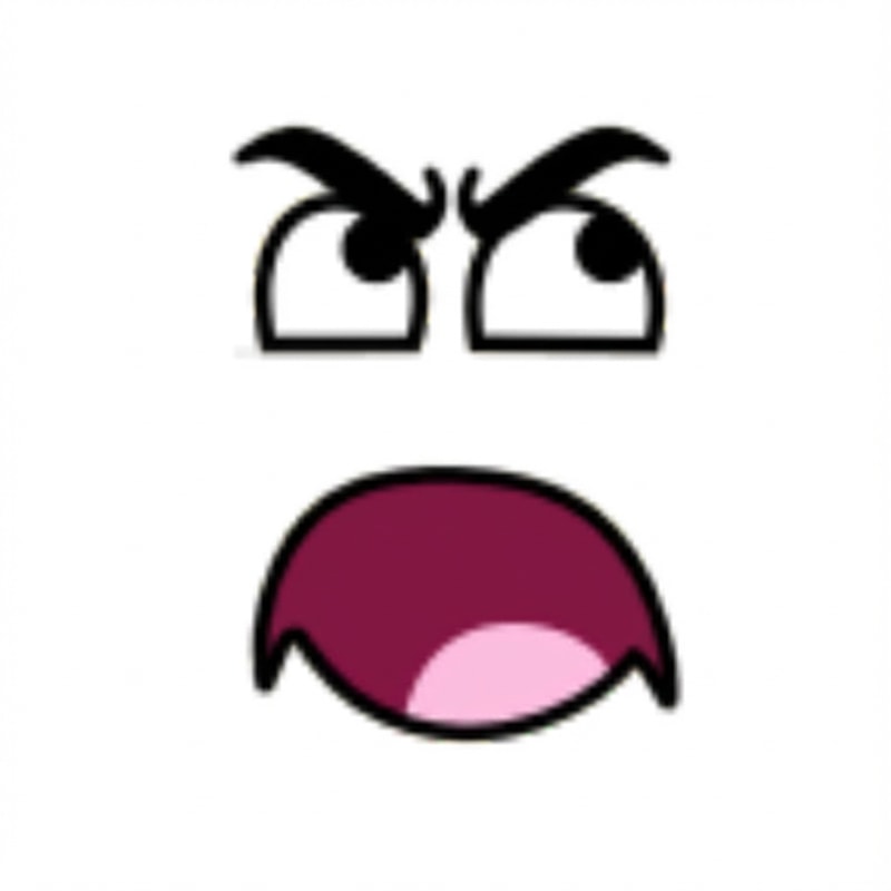 make this face look slightly angry and change absolutely nothing else