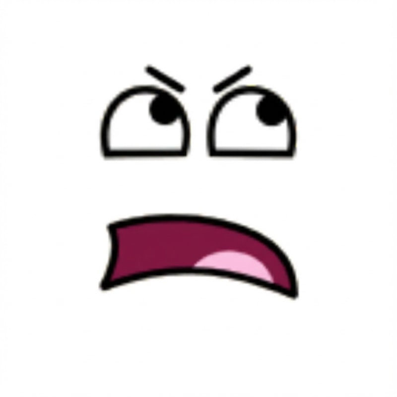 make this face look slightly angry and change absolutely nothing else