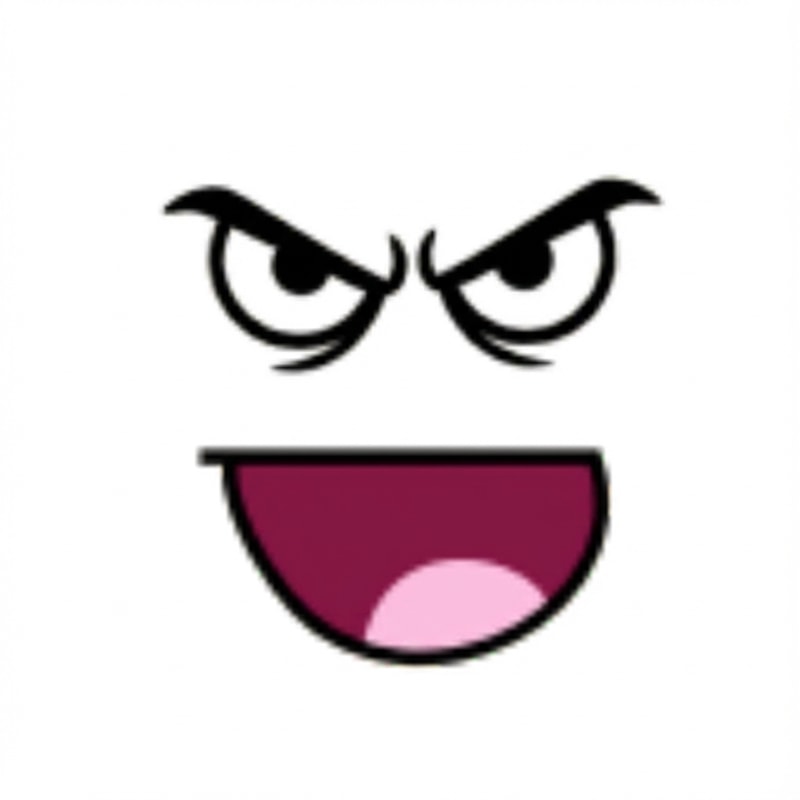 make this face look slightly angry and change absolutely nothing else do not ALTER THE MOUTH SHAPE