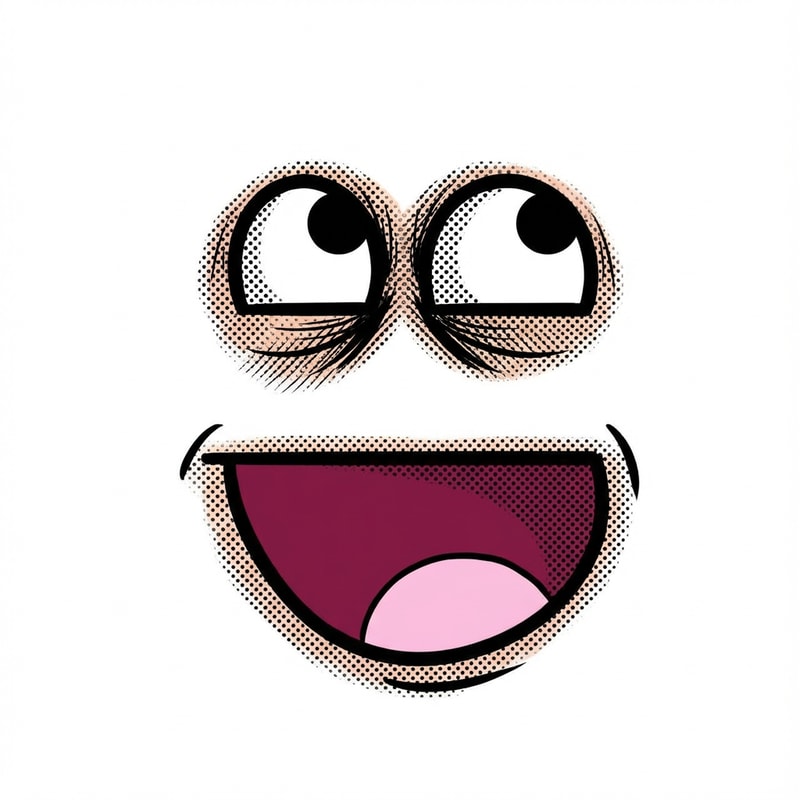 make this face look comic book style DO NOT ALTER THE MOUTH SHAPE make the background pure white