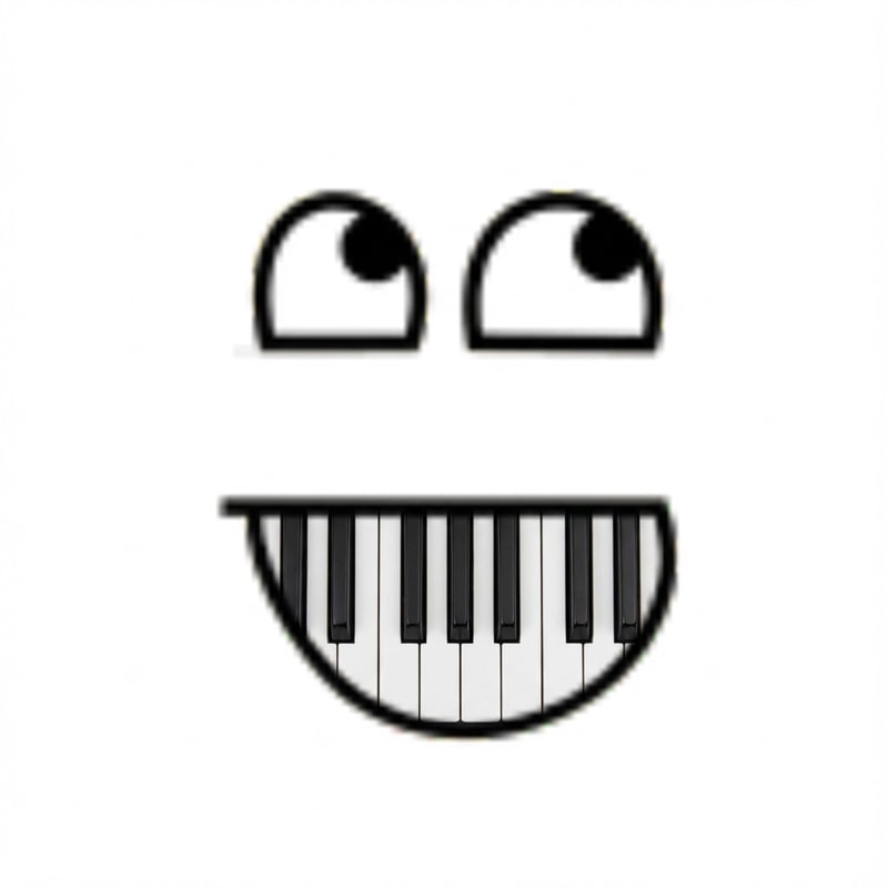 turn the mouth into piano keys DO NOT ALTER THE MOUTHS PROPORTIONS DO NOT ALTER THE EYESAPPEARANCE