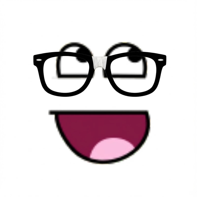 make this face look like a nerd DO NOT ALTER THE MOUTH APPEARANCE