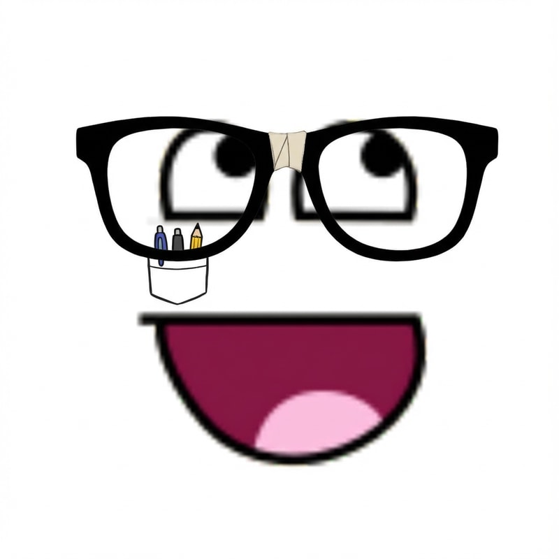 make this face look like a nerd DO NOT ALTER THE MOUTH APPEARANCE