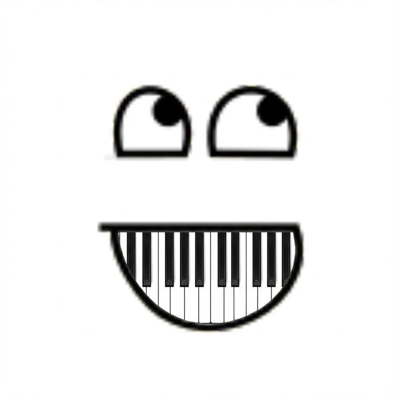 turn the mouth into piano keys DO NOT ALTER THE MOUTHS PROPORTION DO NOT ALTER THE EYESAPPEARANCE