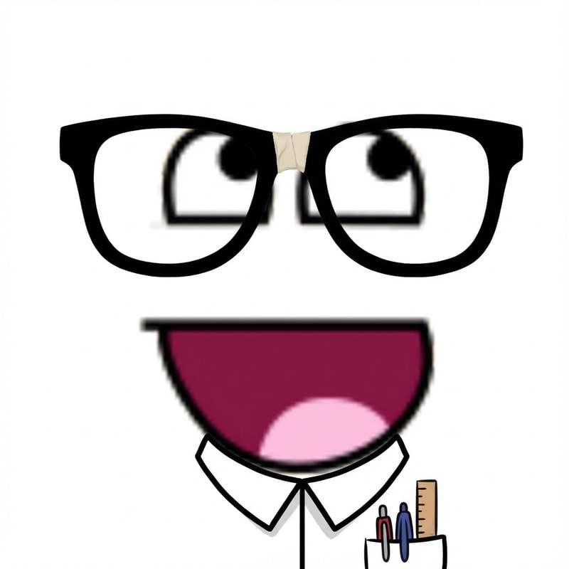 make this face look like a nerd DO NOT ALTER THE MOUTH APPEARANCE