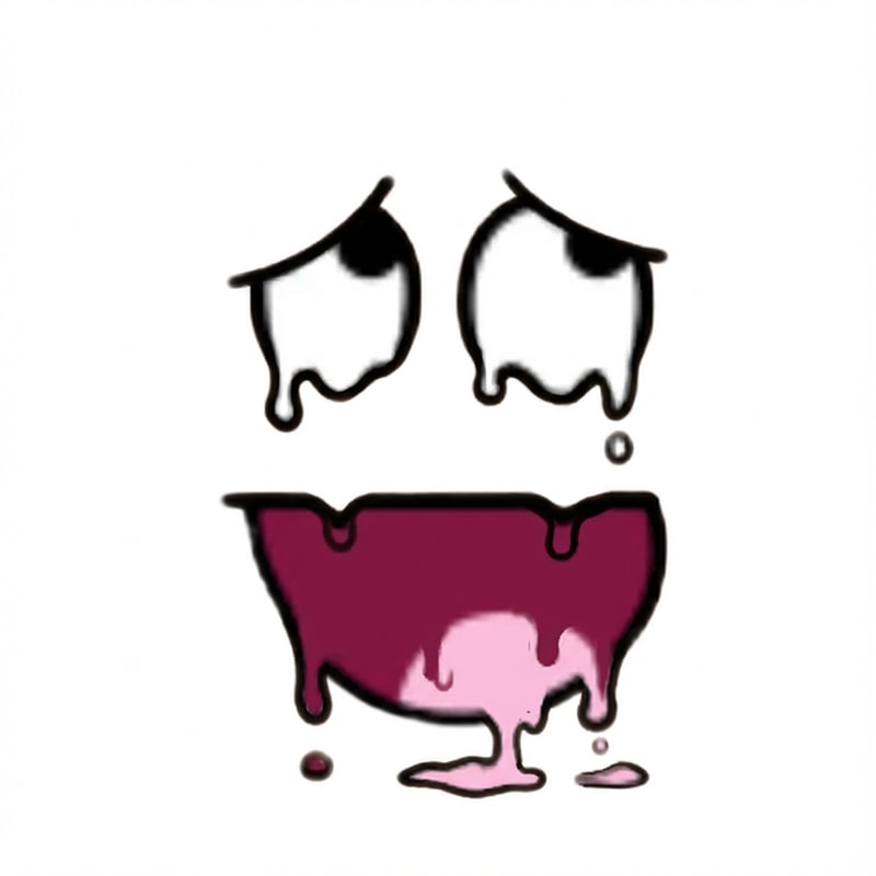 make this face look like its melting, not too much though a slight melt