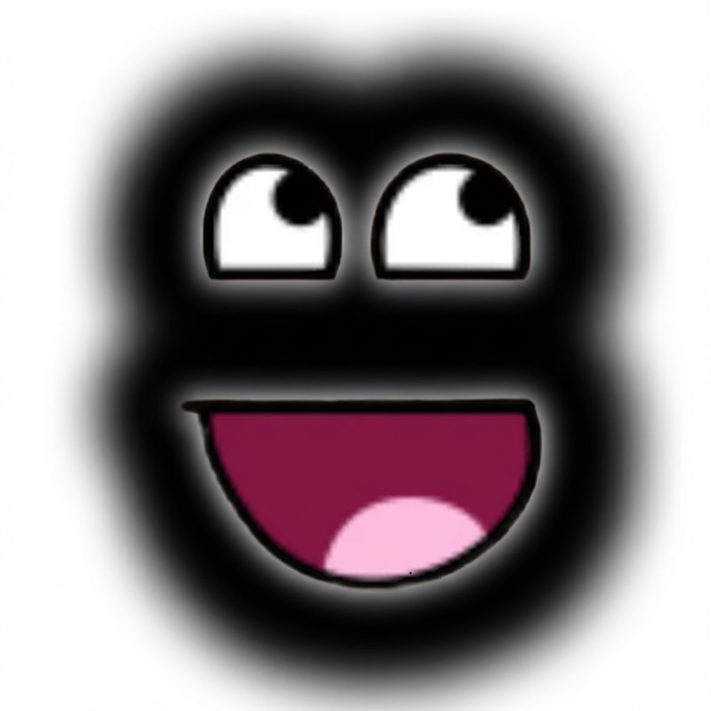 add a black glowing effect to this face