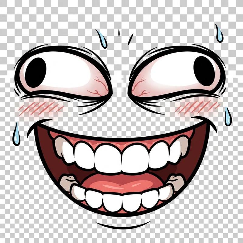 exagerrate this face in a meme esc way thats recognizable and can be used on any avatar