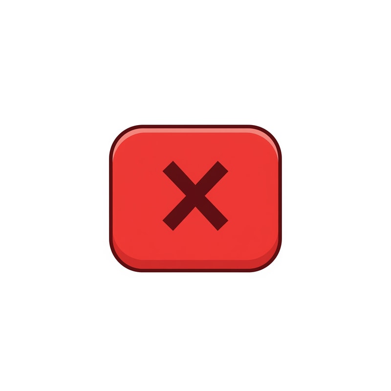 create a X button cartoonish style no numbers make it slightly minamalistic with a pure white BG