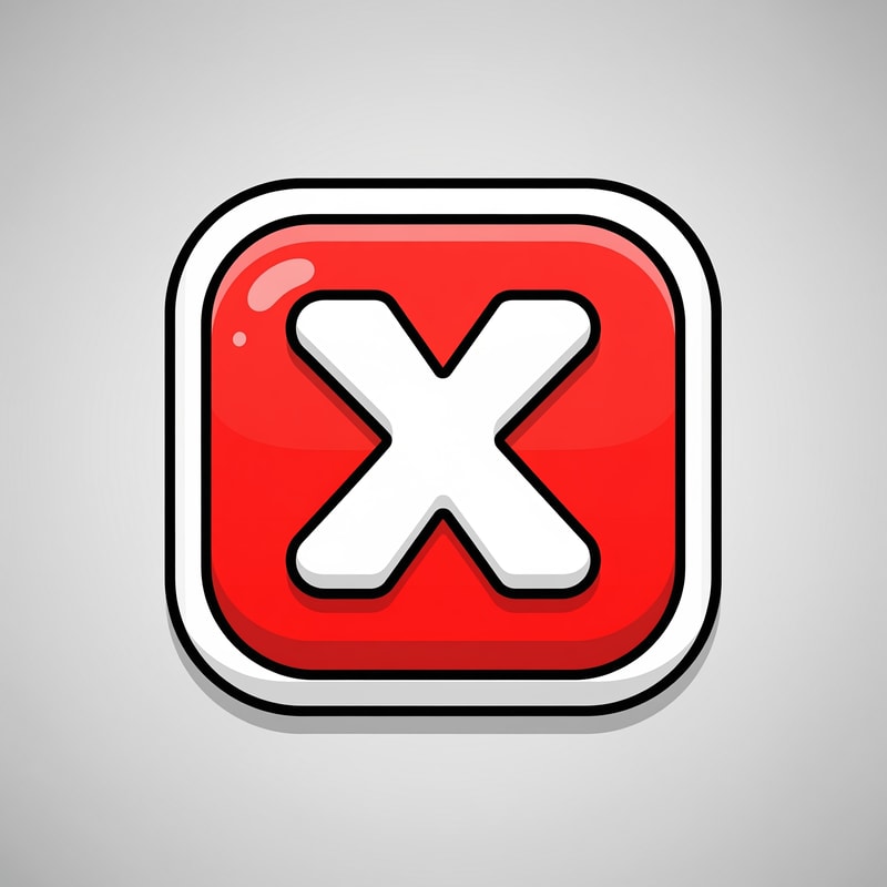 create a X button cartoonish style no numbers