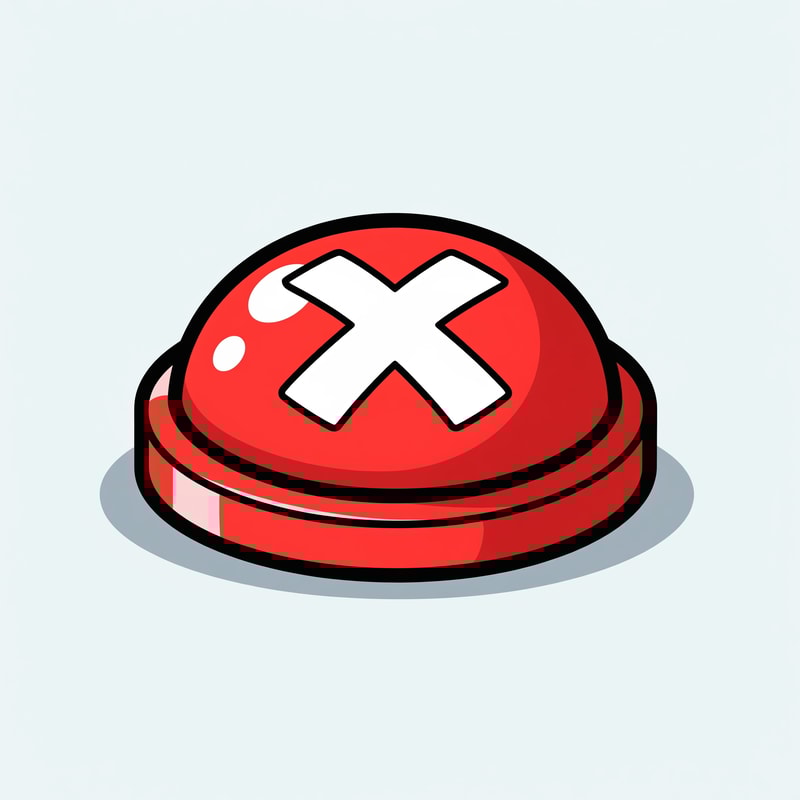 create a X button cartoonish style no numbers