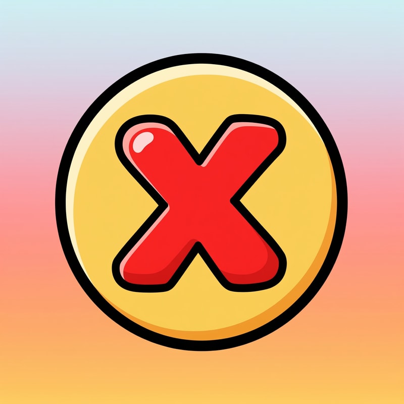create a X button cartoonish style no numbers