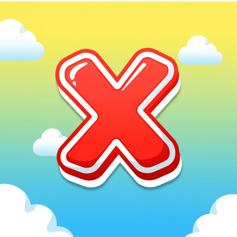 create a X button cartoonish style no numbers