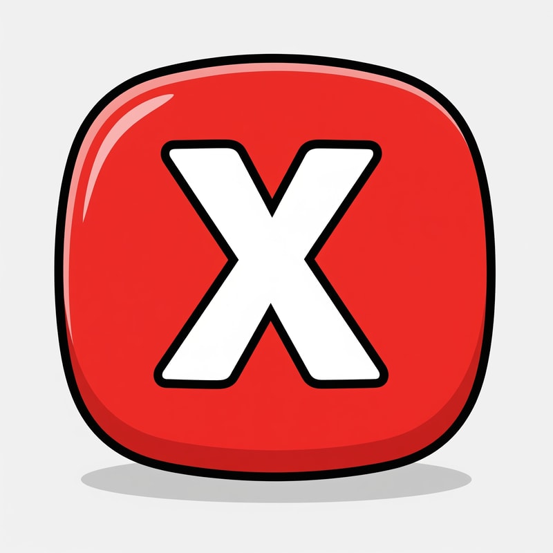 create a X button cartoonish style no numbers