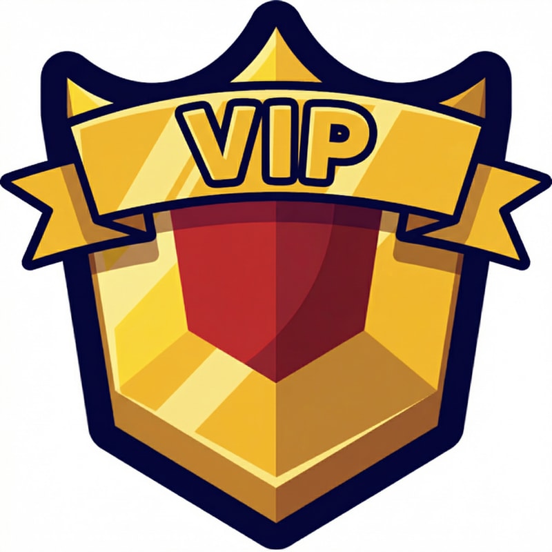 make this shield look VIP but keep it cartoonish and vectorized dont make it realistic and keep the current outline and shape dont add excessive sparkling or too many colors