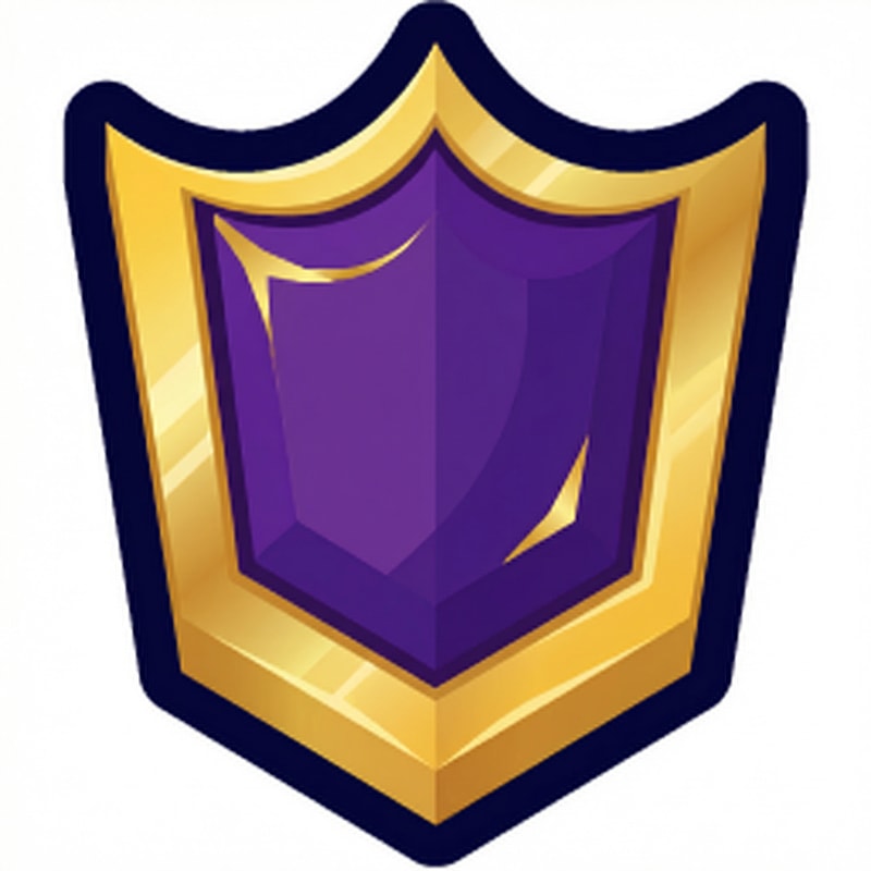 make this shield look VIP but keep it cartoonish and vectorized dont make it realistic and keep the current outline and shape dont add excessive sparkling or too many colors