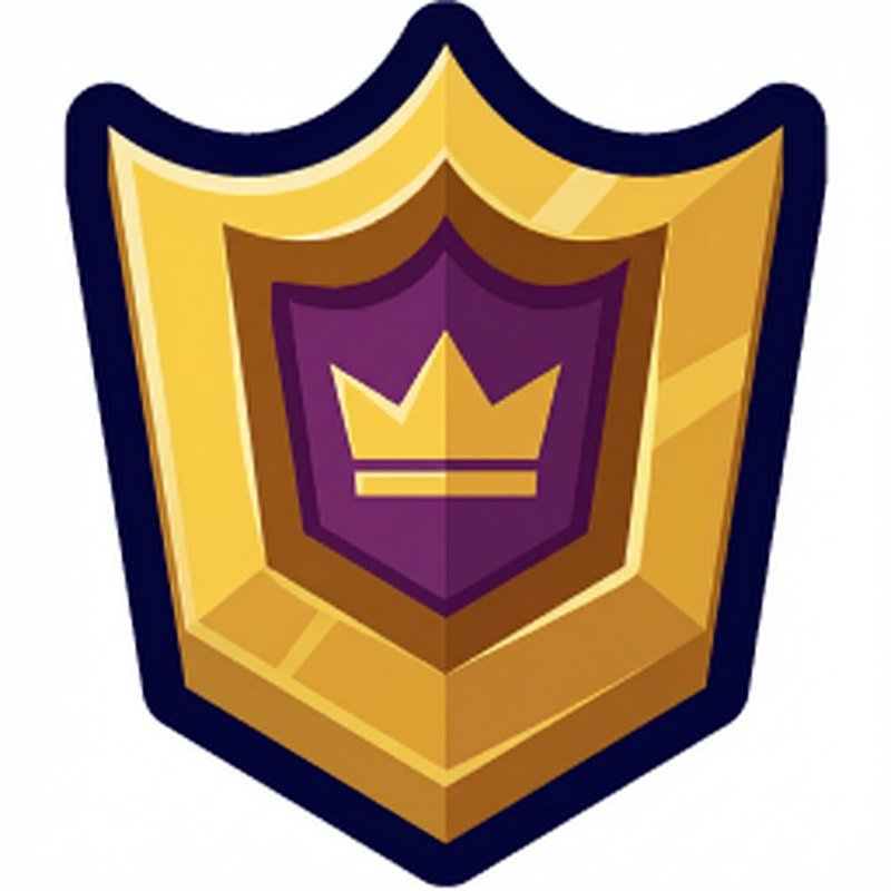 make this shield look VIP but keep it cartoonish and vectorized dont make it realistic and keep the current outline and shape dont add excessive sparkling or too many colors