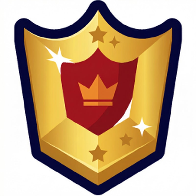 make this shield look VIP but keep it cartoonish and vectorized dont make it realistic and keep the current outline and shape dont add excessive sparkling or too many colors