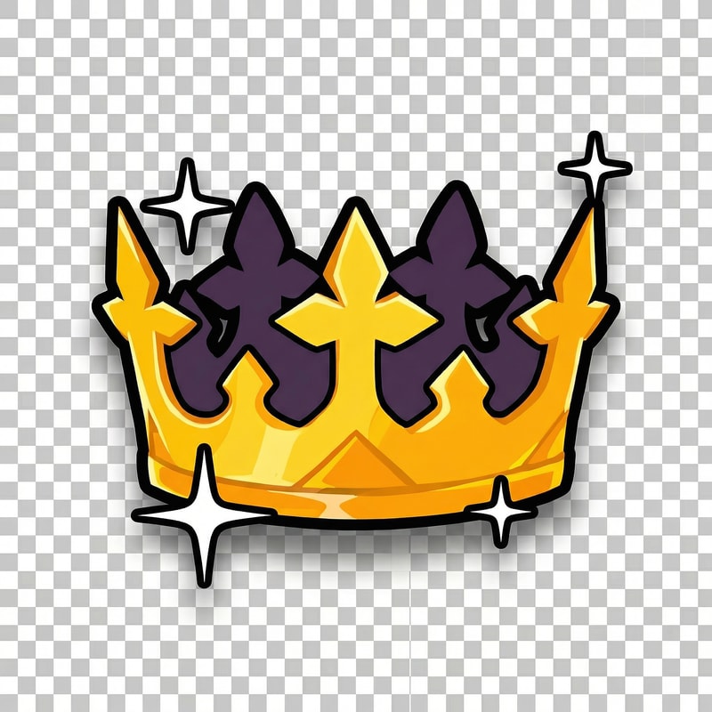 make this crown super cartoonish with a bold black outline