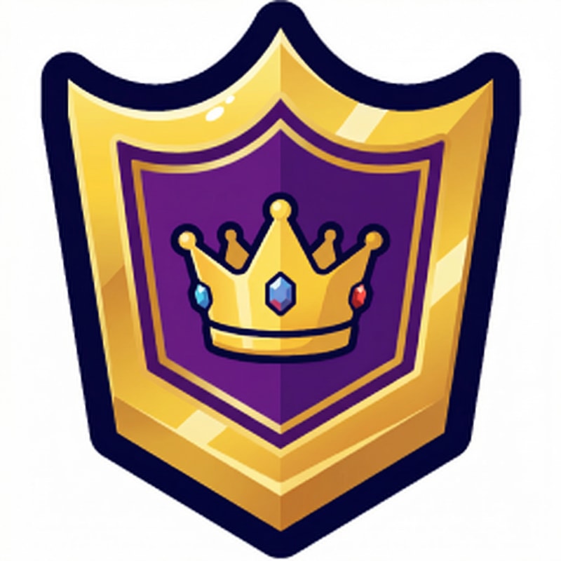 make this shield look VIP but keep it cartoonish and vectorized dont make it realistic and keep the current outline and shape dont add excessive sparkling or too many colors