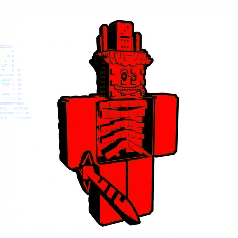 A graphic illustration of the red character asset, retaining the exact posture, direction, and design details of the original deleted figure, ensuring complete stylistic fidelity to the source image's specific visual language — Centered, full figure, positioned identically to the replaced asset. Primary colors are solid red for the figure and deep black for the external outline. Flat, high-key, graphic illumination with no complex shading or photoreal effects. Graphic illustration style, rendered with a clean, high-contrast vector aesthetic, precisely maintaining the pre-existing artistic conventions. The replaced character must be entirely redrawn in solid red; apply a heavy, solid black outline exclusively to the outermost boundary of the figure; ensure absolutely no black outline is applied to any internal lines or features; ensure the original green and black character is completely removed. Pure white backdrop.