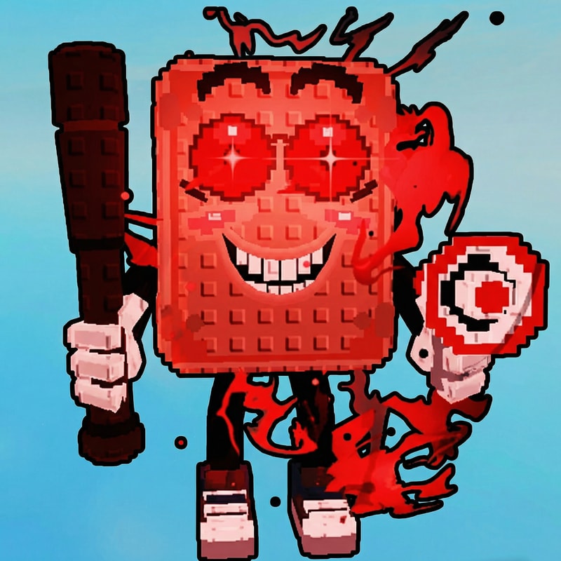 replace this green and black character with this red character, KEEP THE SAME ART STYLE, MAKE IT FACE THE SAME DIRECTION, AND ADD A BLACK OUTLINE TO THE red CHARACTER DO NOT CHANGE ANYTHING ELSE ENSURE THAT THE GREEN AND BLACK CHARACTER IS COMPLETELY REMOVED AND IS REPLACED PROPERLY, AND ADD THE BLACK OUTLINE TO THE OUTSIDE OF THE MODEL. NOT THE INSIDE LINES.