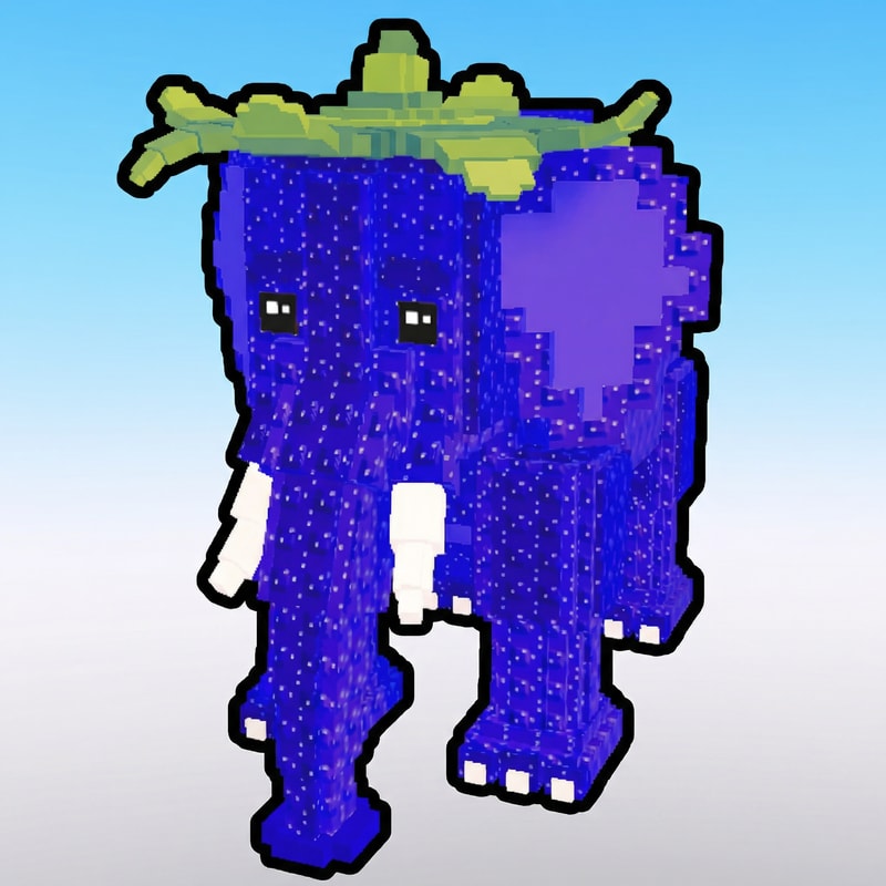 replace this red elephant with this blue elephant in the same exact art style do not change anything else