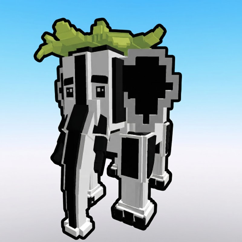 replace this red elephant with this black and white elephant in the same exact art style do not change anything else