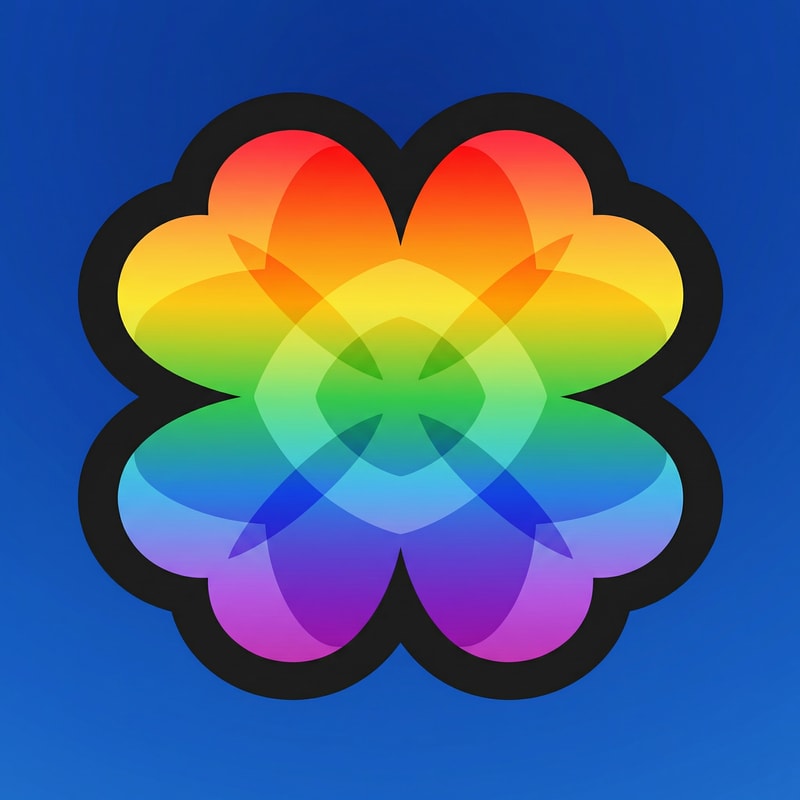change this clover to rainbow do not change the art style or make the rainbow an eyesore