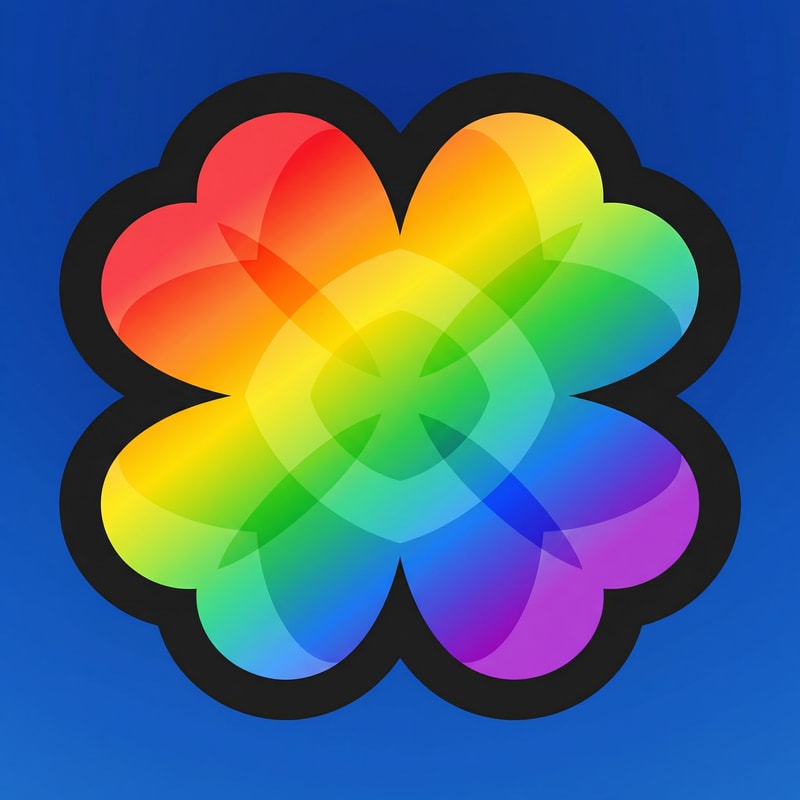 change this clover to rainbow do not change the art style or make the rainbow an eyesore