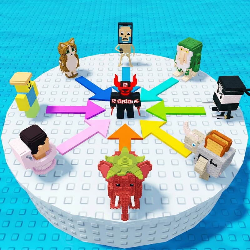 replace these penguins with these characters, ensure the characters are sized down and positioned 1:1 with how the penguins are currently facing, ensure there are no duplicate characters used or warped appearances, shrink them down to make them fit as how the penguins currently fit