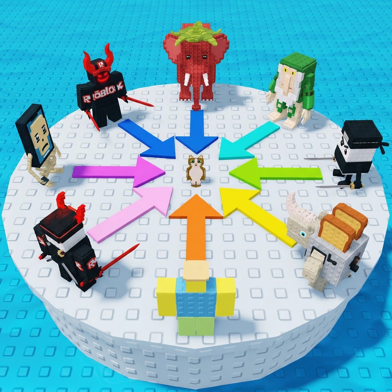 replace these penguins with these characters, ensure the characters are sized down and positioned 1:1 with how the penguins are currently facing, ensure there are no duplicate characters used or warped appearances, shrink them down to make them fit as how the penguins currently fit