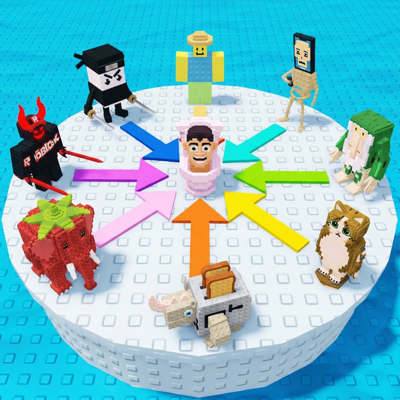 replace these penguins with these characters, ensure the characters are sized down and positioned 1:1 with how the penguins are currently facing, ensure there are no duplicate characters used or warped appearances, shrink them down to make them fit as how the penguins currently fit