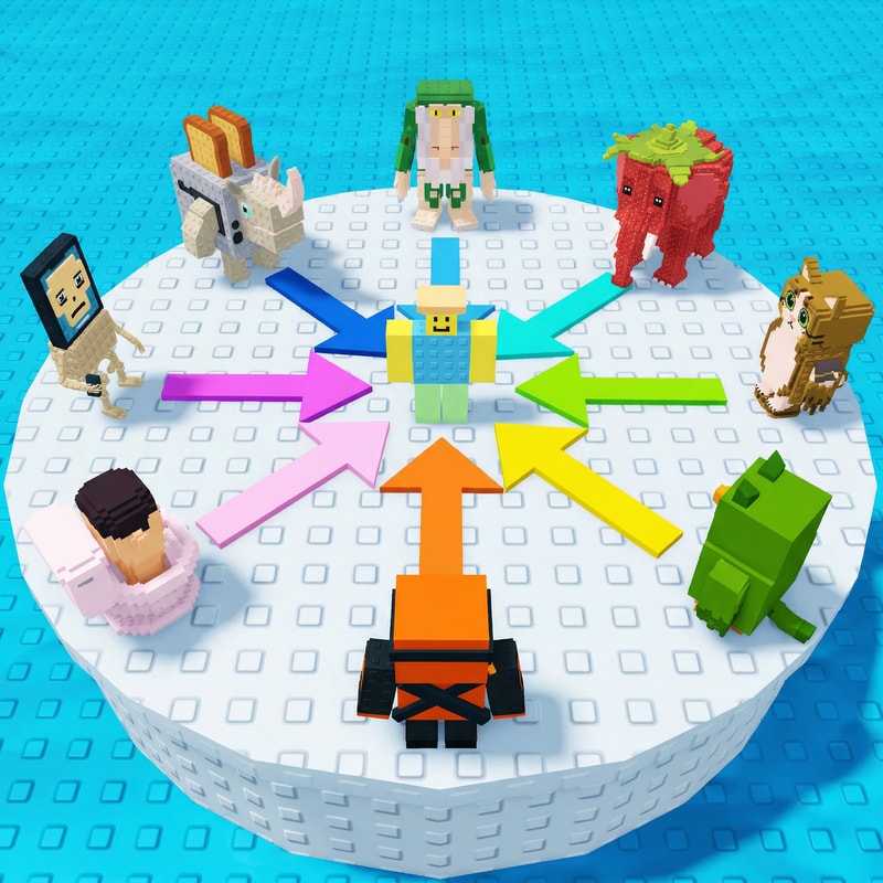 replace these penguins with these characters, ensure the characters are sized down and positioned 1:1 with how the penguins are currently facing, ensure there are no duplicate characters used or warped appearances, shrink them down to make them fit as how the penguins currently fit