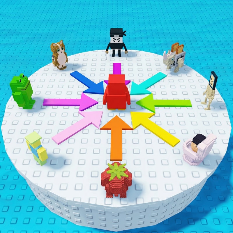 replace these penguins with these characters, ensure the characters are sized down and positioned 1:1 with how the penguins are currently facing, ensure there are no duplicate characters used or warped appearances, shrink them down to make them fit as how the penguins currently fit