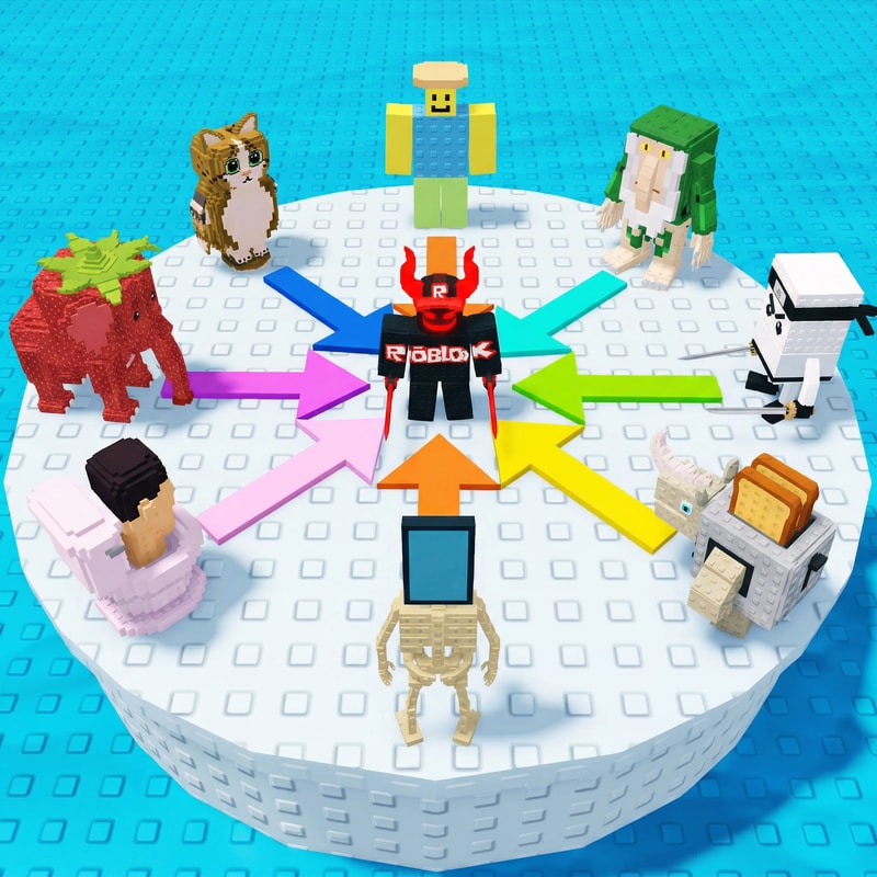 replace these penguins with these characters, ensure the characters are sized down and positioned 1:1 with how the penguins are currently facing, ensure there are no duplicate characters used or warped appearances, shrink them down to make them fit as how the penguins currently fit