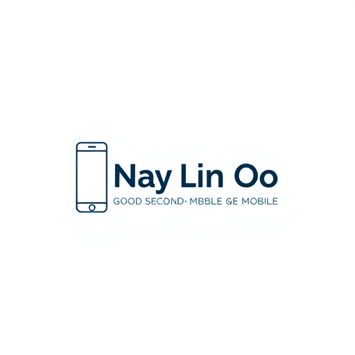 Professional logo design. “Create a clean, minimal logo for ‘Nay Lin Oo – Good Second Hand Mobile Sale & Service’. Use a simple smartphone outline, smooth lines, and modern typography. White background, flat design, professional and trustworthy look.”