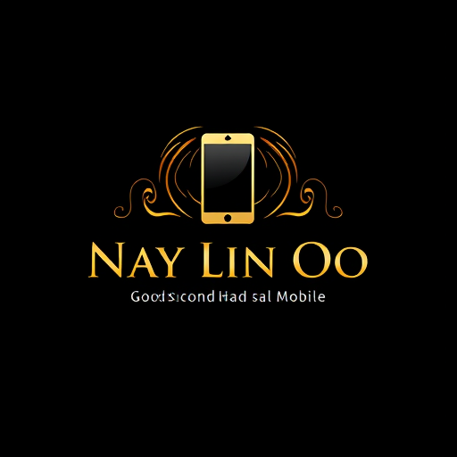 Professional logo design. “Create a premium black and gold logo for ‘Nay Lin Oo – Good Second Hand Mobile Sale & Service’. Use a luxury-style smartphone emblem with shiny gold highlights. Elegant, clean, high-end.”