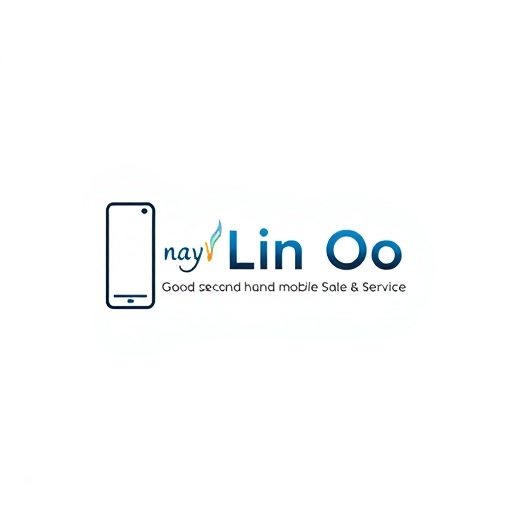 Professional logo design. “Create a clean, minimal logo for ‘Nay Lin Oo – Good Second Hand Mobile Sale & Service’. Use a simple smartphone outline, smooth lines, and modern typography. White background, flat design, professional and trustworthy look.”