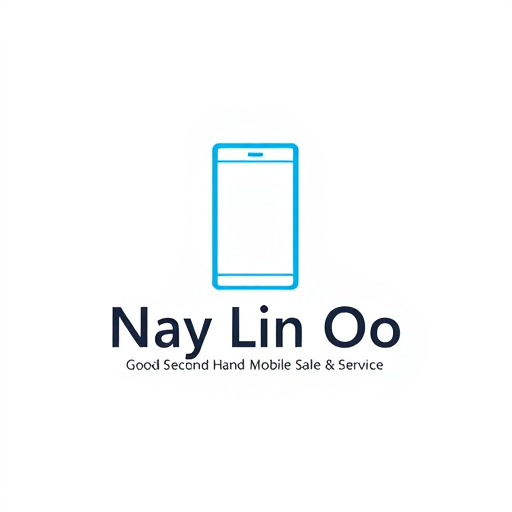 Professional logo design. “Create a clean, minimal logo for ‘Nay Lin Oo – Good Second Hand Mobile Sale & Service’. Use a simple smartphone outline, smooth lines, and modern typography. White background, flat design, professional and trustworthy look.”