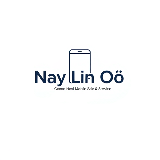 Professional logo design. “Create a clean, minimal logo for ‘Nay Lin Oo – Good Second Hand Mobile Sale & Service’. Use a simple smartphone outline, smooth lines, and modern typography. White background, flat design, professional and trustworthy look.”